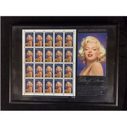 MARILYN MUNROE FRAMED COLLECTIBLE STAMPS AND CARD