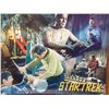 Image 1 : LARGE STAR TREK BANNER SIGNED BY WILLIAM SHATNER AND LENARD NEMOY WITH COA