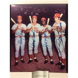 Quad signed  Big Red Machine  12 x 18 ( Perez, Morgan, Rose, Bench) with coa