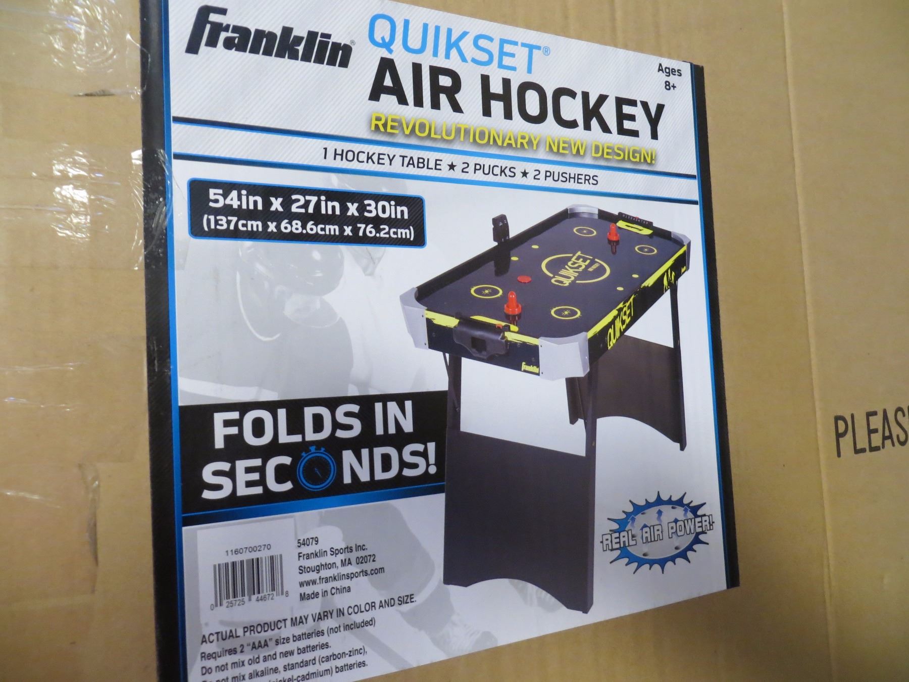 Franklin Quick Set 54x27x30 Air Hockey Table In Box