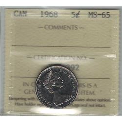 Canada 1968 Nickel 5 Cent ICCS MS65