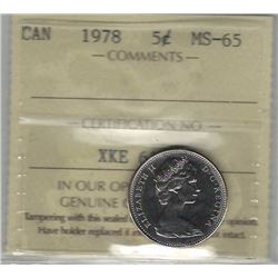 Canada 1978 Nickel 5 Cent ICCS MS65
