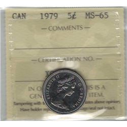 Canada 1979 Nickel 5 Cent ICCS MS65
