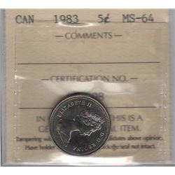 Canada 1983 Nickel 5 Cent ICCS MS64
