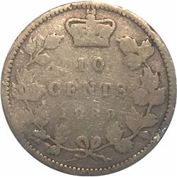 Canada 1889 Silver 10 Cents KEY DATE!