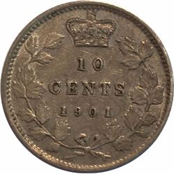 Canada 1901 Silver 10 Cents