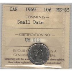 Canada 1969 10 Cents ICCS MS65