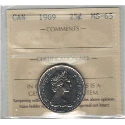 Canada 1969 25 Cents ICCS MS65