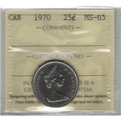 Canada 1970 25 Cents ICCS MS65