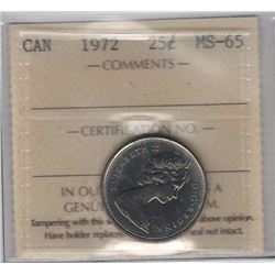 Canada 1972 25 Cents ICCS MS65