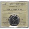 Image 1 : Canada 1978 25 Cents Small Denticles ICCS MS65