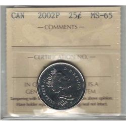 Canada 2002P 25 Cents ICCS MS65