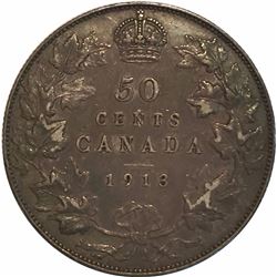 Canada 1913 Silver 50 Cents