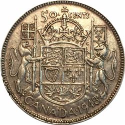 Canada 1948 Silver 50 Cents Key Date