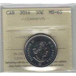 Canada 2016 50 Cents ICCS MS65