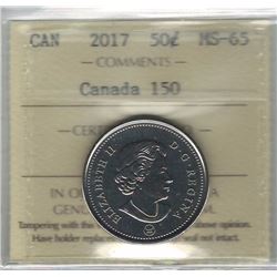 Canada 2017 50 Cents ICCS MS65 Canada 150