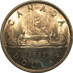 Canada 1935 Silver Dollar MS60