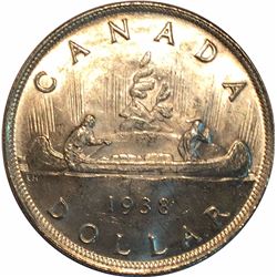 Canada 1938 Silver Dollar MS62