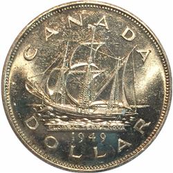 Canada 1949 Silver Dollar AU