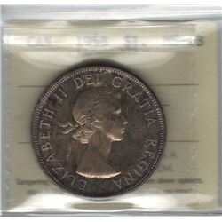 Canada 1953 Silver Dollar NSF ICCS MS63
