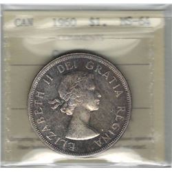 Canada 1960 Silver Dollar ICCS MS64 Cameo