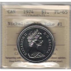 Canada 1974 Dollar Double Yoke #1 ICCS PL65