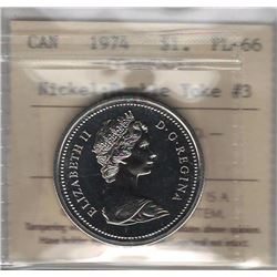 Canada 1974 Dollar Double Yoke #3 ICCS PL66