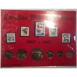Canada 1867 - 1967 Centennial Commemorative Set with Stamps