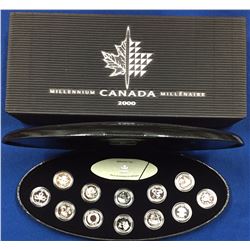 Canada 2000 Silver Quarter 25 Cent Millennium Coin Set