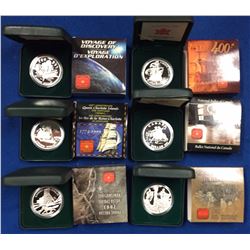 6x Canada 1999 to 2004 Silver Dollar