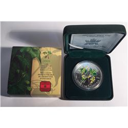 Canada 2003 $5 Green Summer Coloured Silver Maple Leaf Coin