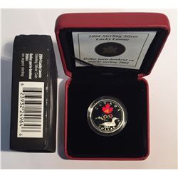 Canada 2004 $1 Lucky Loonie with Olympic Logo Silver Coin