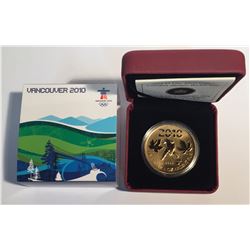Canada 2010 $5 Canadian Olympic Hockey Gold Plated Silver Coin