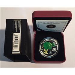 Canada 2010 $20 Maple Leaf with Crystal Raindrop Silver Coin