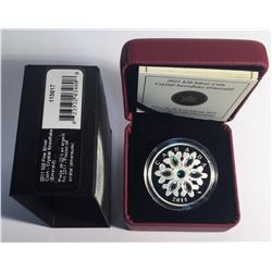 Canada 2011 $20 Emerald Crystal Snowflake Silver Coin