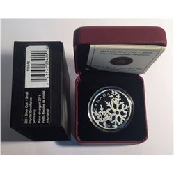 Canada 2011 $20 Montana Blue Small Crystal Snowflake Silver Coin