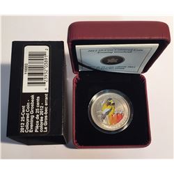 Canada 2012 25 Cents Evening Grosbeak Coloured Coin