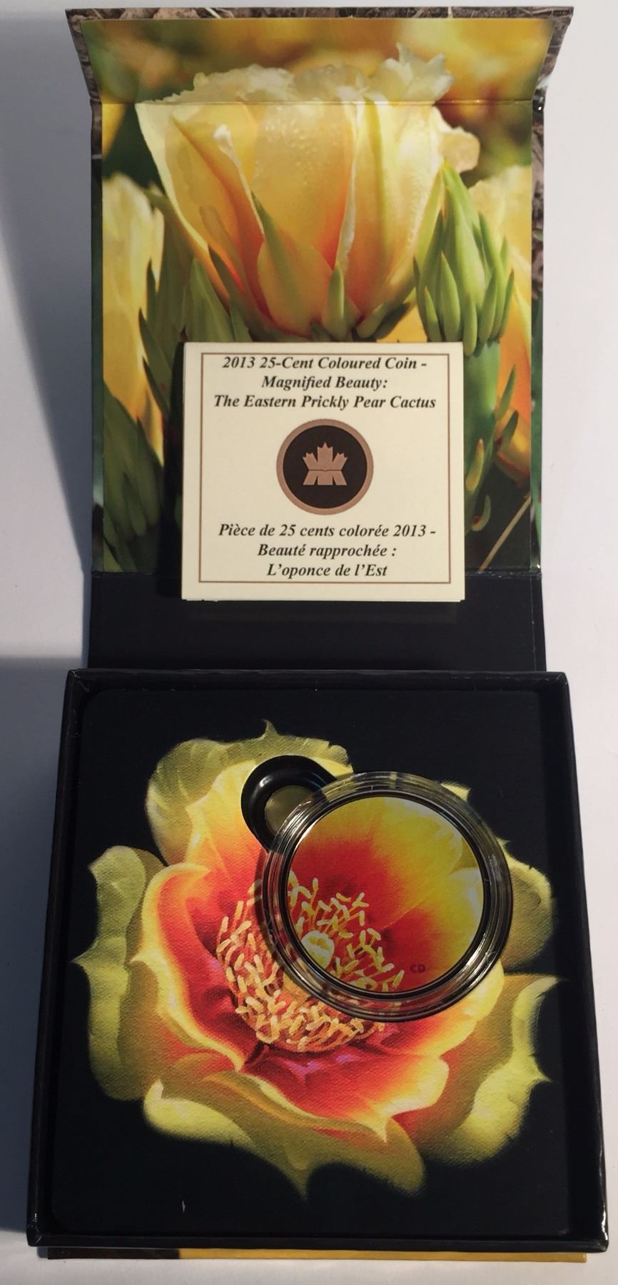 Canada 2013 25 Cents The Eastern Prickly Pear Cactus Coloured Coin