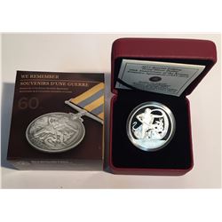 Canada 2013 $1 The 60th Anniversary of the Korean Armistice Agreement Silver Coin