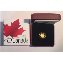 Canada 2013 $5 The Polar Bear O Canada Series 1/10 oz Pure Gold Coin