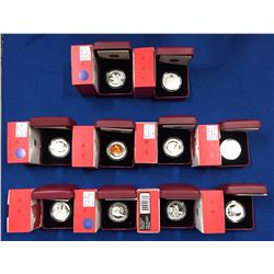 Canada 2013 $10 1/2 oz Pure Silver Coins. 10 coins all in individual boxes.