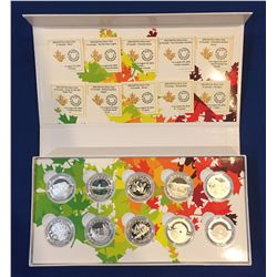 Canada 2014 Complete Oh Canada $10 Silver Coin Set. Includes 10 Coins.