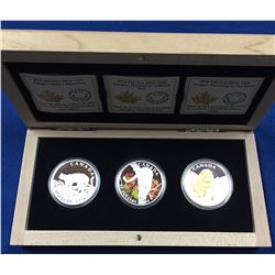 Canada 2014 $20 Cougar 3 Coin Set in Wooden Display