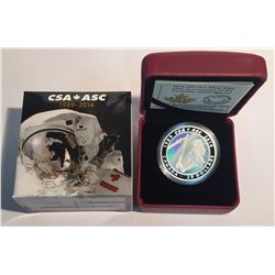 Canada 2014 $20 25th Anniversary of the Canadian Space Agency Coloured Silver Coin