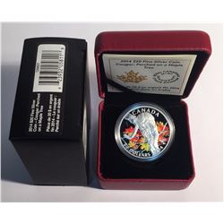 Canada 2014 $20 Cougar Perched on a Maple Tree Coloured Silver Coin