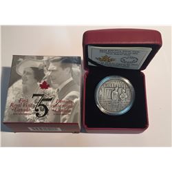 Canada 2014 $20 75th Anniversary of the First Royal Visit Silver Coin