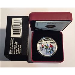 Canada 2014 $20 Pond Hockey Coloured Silver Coin