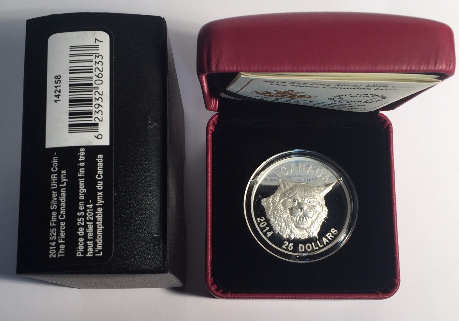 Canada 2014 $25 The Fierce Canadian Lynx Ultra High Relief Silver Coin