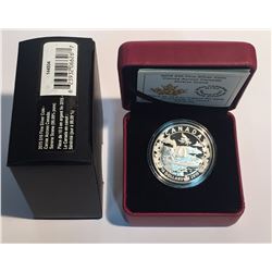 Canada 2015 $10 Canoe Across Canada - Serene Scene Silver Coin