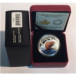 Canada 2015 $20 Beaver at Work Coloured Silver Coin